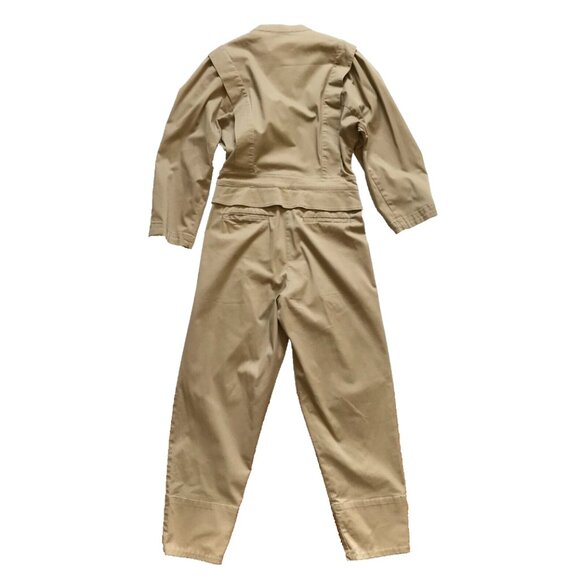 Sea NY Tula Chino Jumpsuit Womens 2 Khaki Beige Cotton Crew Neck Long Sleeve - Picture 10 of 13